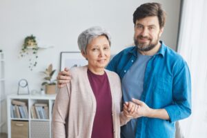 Senior woman with caregiver